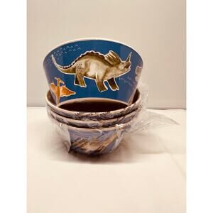 Pottery Barn Kid's Bamboo Bowls Dino Bowls Set of 8 New Bowls 5.5"